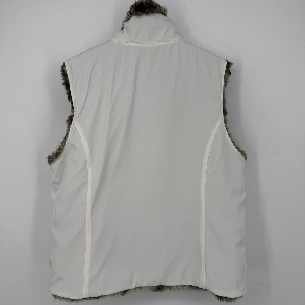 Kristen Blake Faux Fur Reversible Vest Women size XL Brown White - Picture 7 of 15